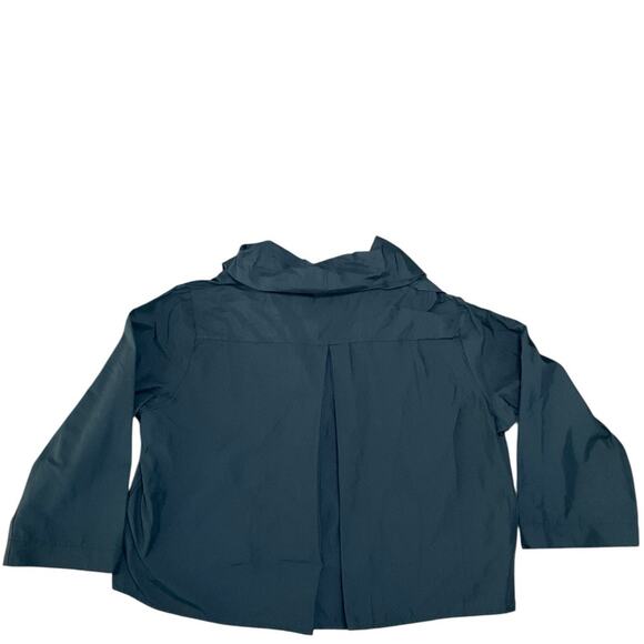 Luukaa Women’s Cropped Black Hooded Button down Jacket Size US 12 EUC - Picture 2 of 8